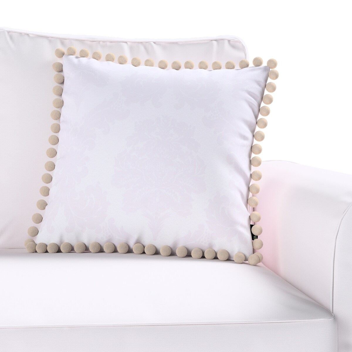 Poszewka Wera na poduszkę 45x45 liście akantu na białym tle