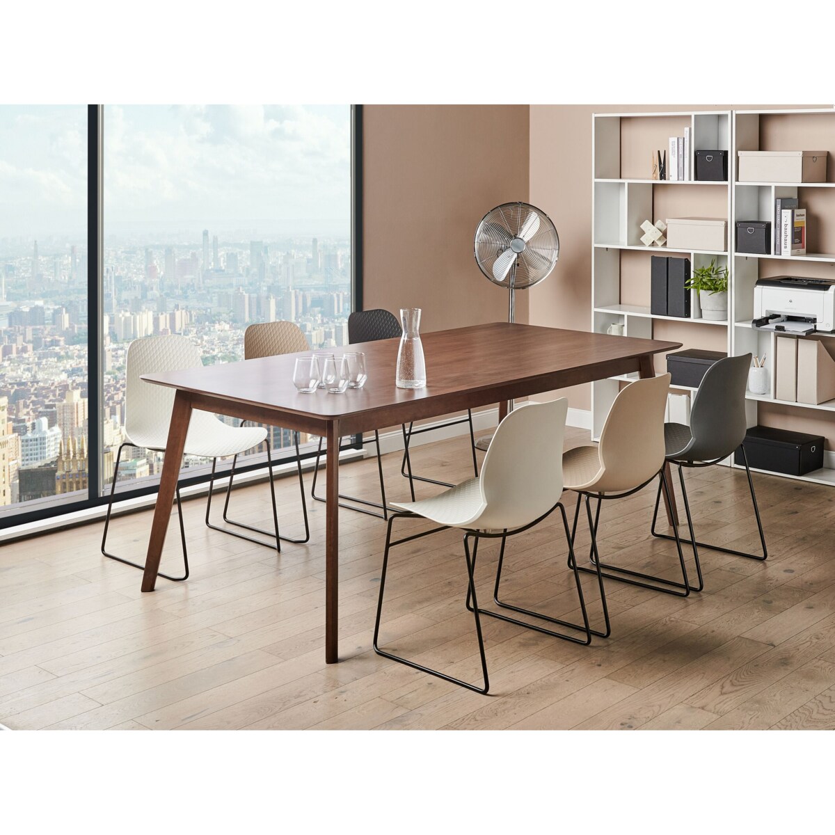 Zestaw 4 krzeseł do jadalni beżowy PANORA