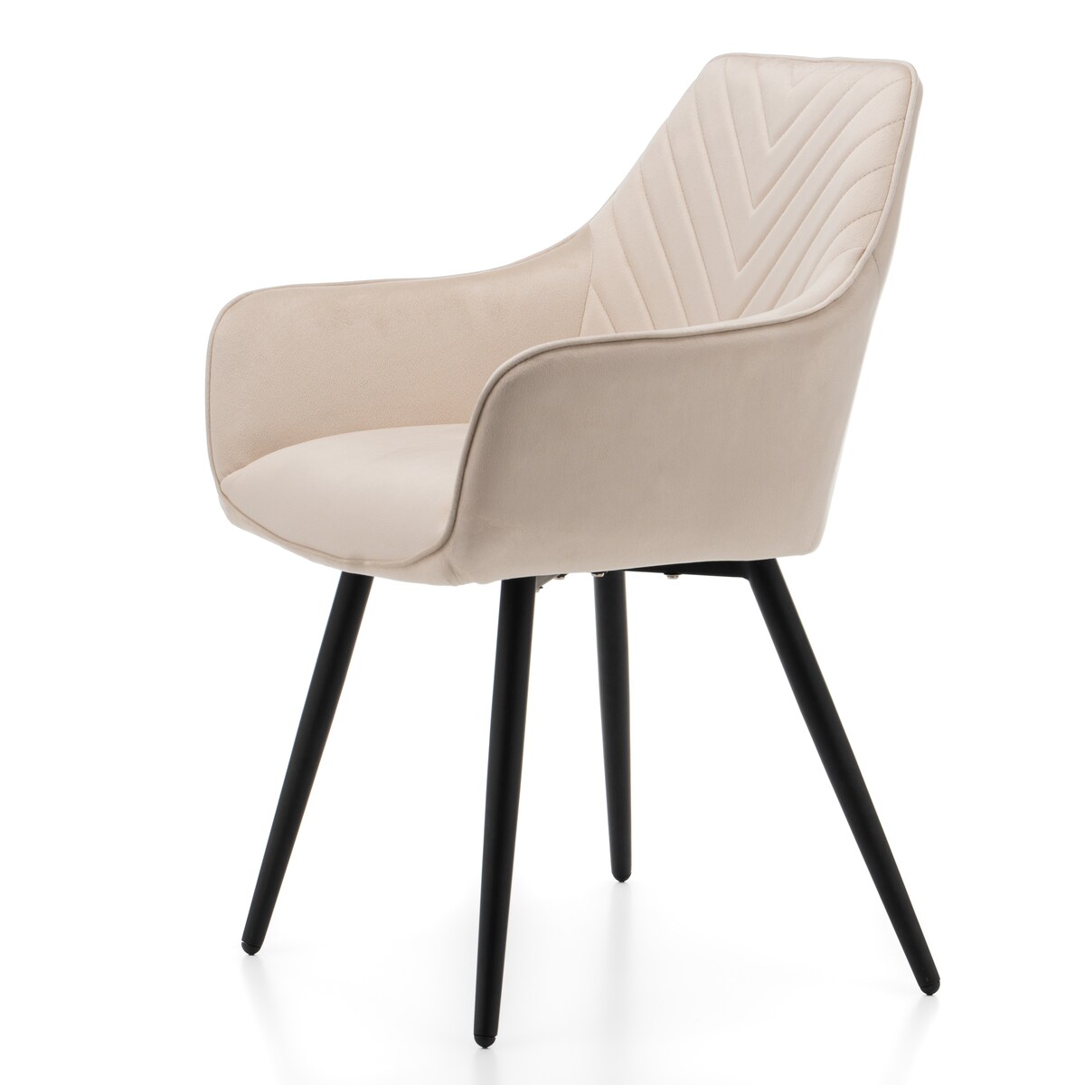 Krzesło tapicerowane welurowe do salonu jadalni VASTO beżowe
