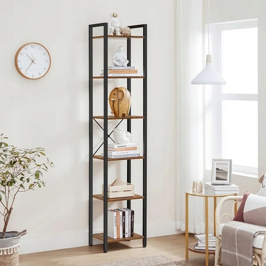 Biurowy regał na książki biblioteczka wysoki loft industrial słupek vintage