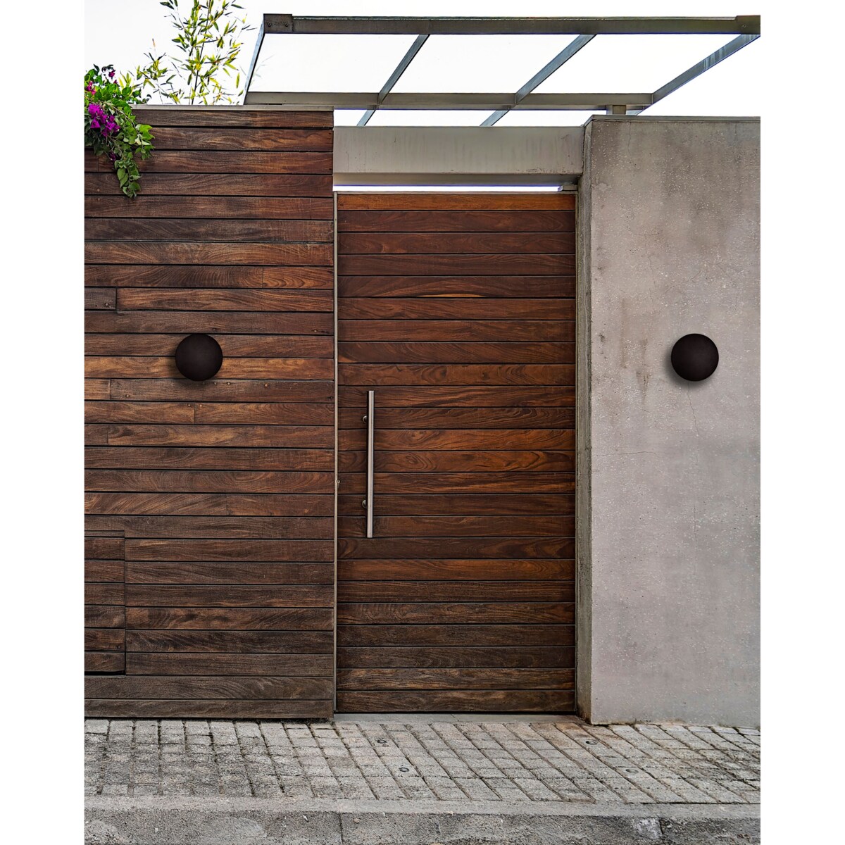 Zestaw 2 lamp ściennych zewnętrznych LED czarny MAURICE