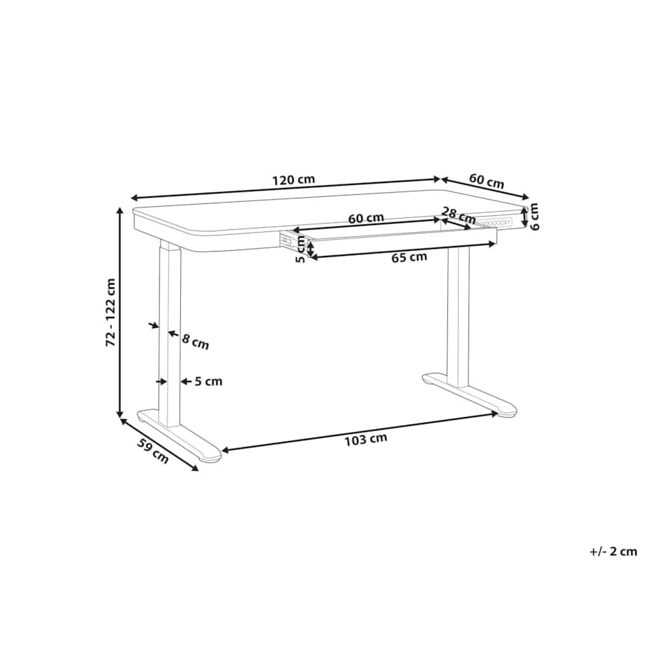 Biurko regulowane Elektryczny 120 x 60 cm Jasne drewno KENLY
