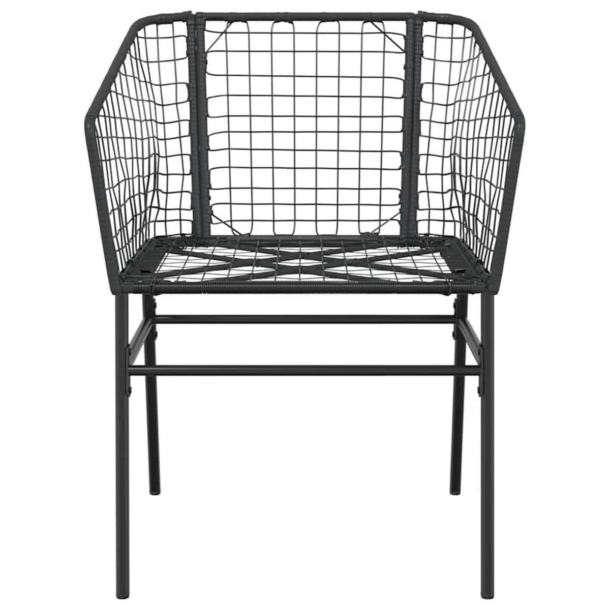 vidaXL 3-częściowy zestaw ogrodowy z czarnego polirattanu i szkła