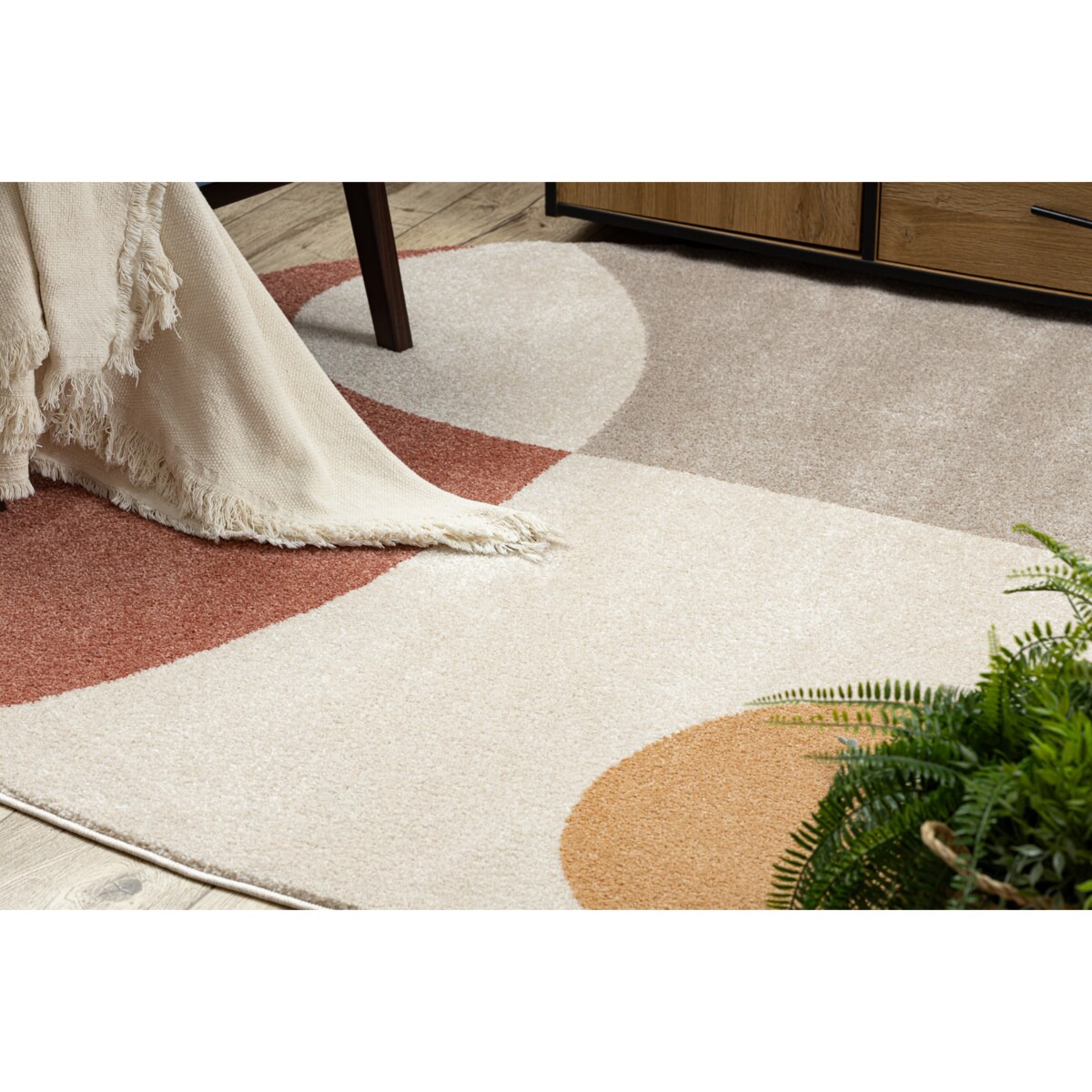 Dywan FUSION 5706 krem / terakota Shape - 200x290 cm