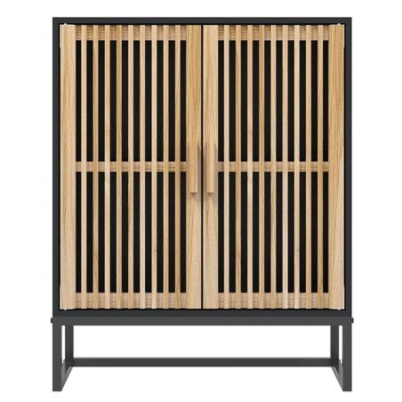 vidaXL Szafka, czarna, 60x30x75 cm, materiał drewnopochodny
