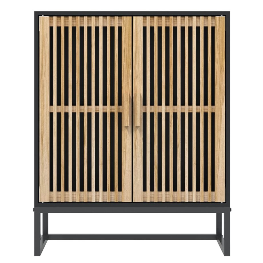 vidaXL Szafka, czarna, 60x30x75 cm, materiał drewnopochodny