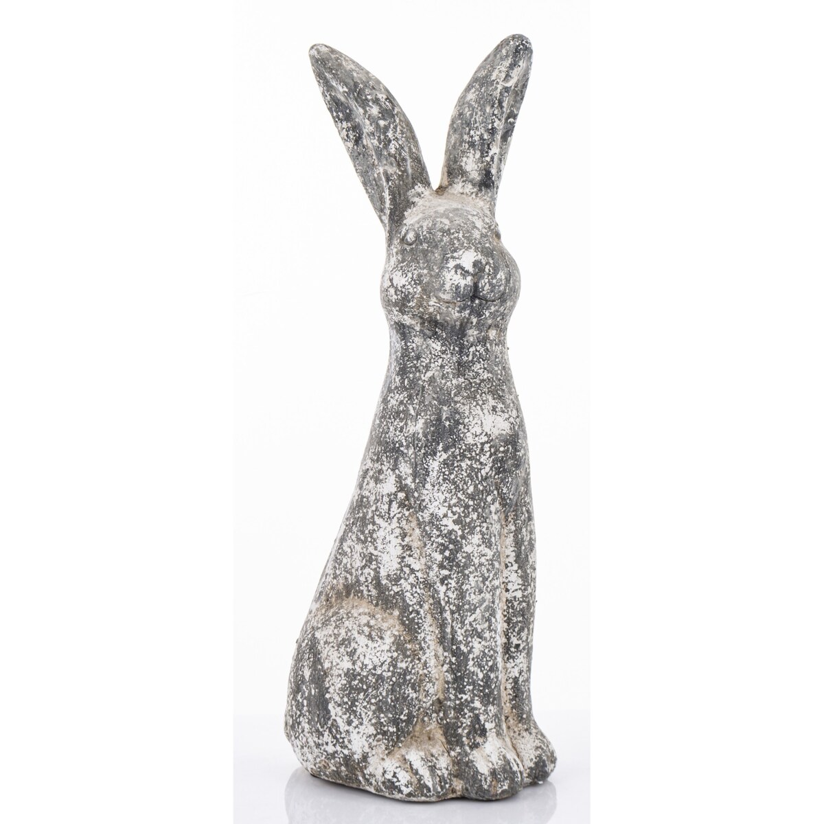 Dekoracja - cementowy szary królik wysoki 50x20x15 cm LEPORO