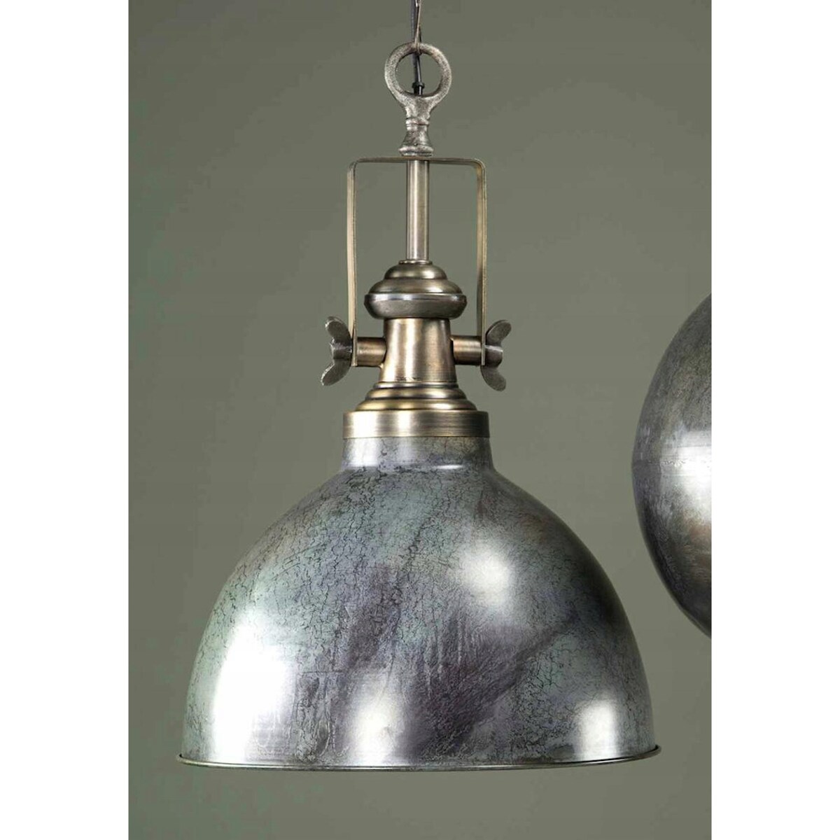 LAMPA SUFITOWA WISZĄCA NAD STÓŁ LOFT METALOWA IMITACJA MARMURU DUŻA 60cm