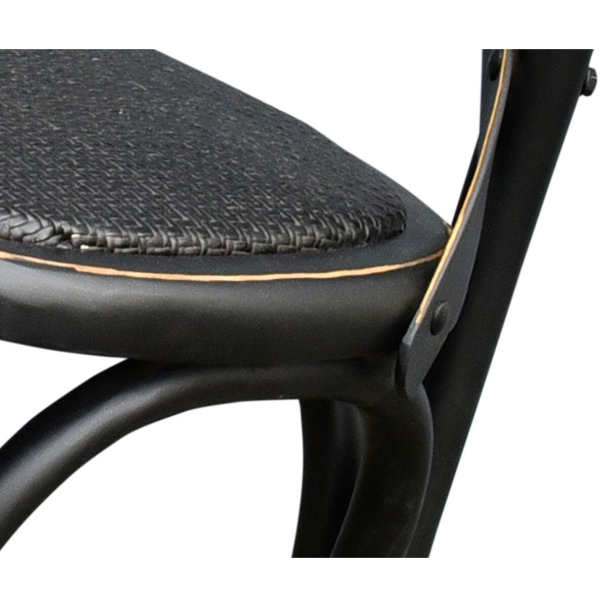 Krzesło drewniane Puglia czarne z plecionką