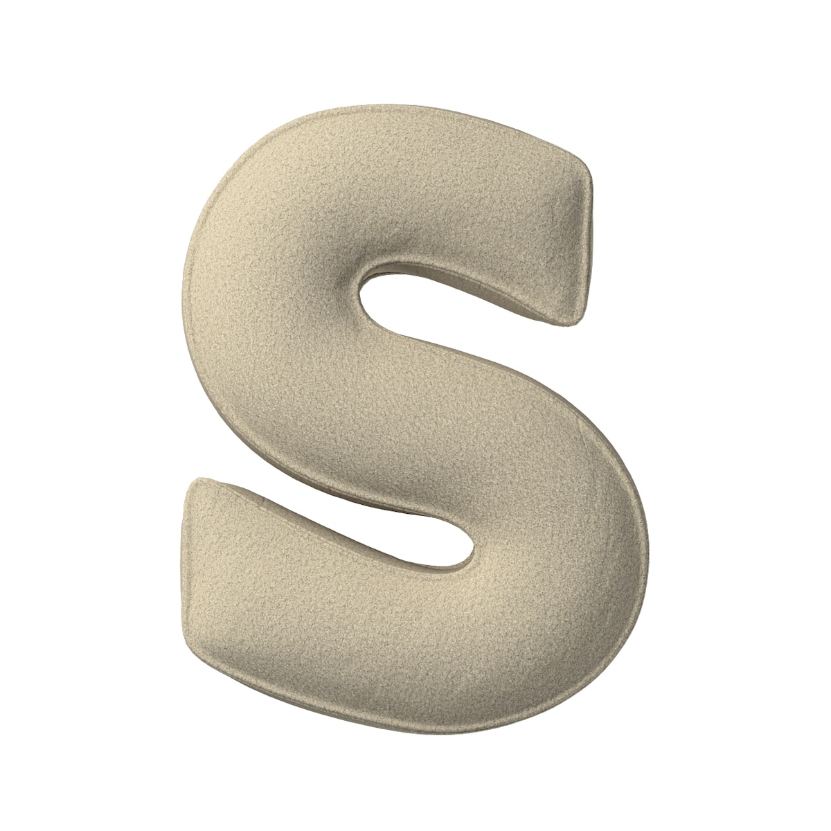 Poduszka literka S, jasny beż, 35x40cm, Boucle