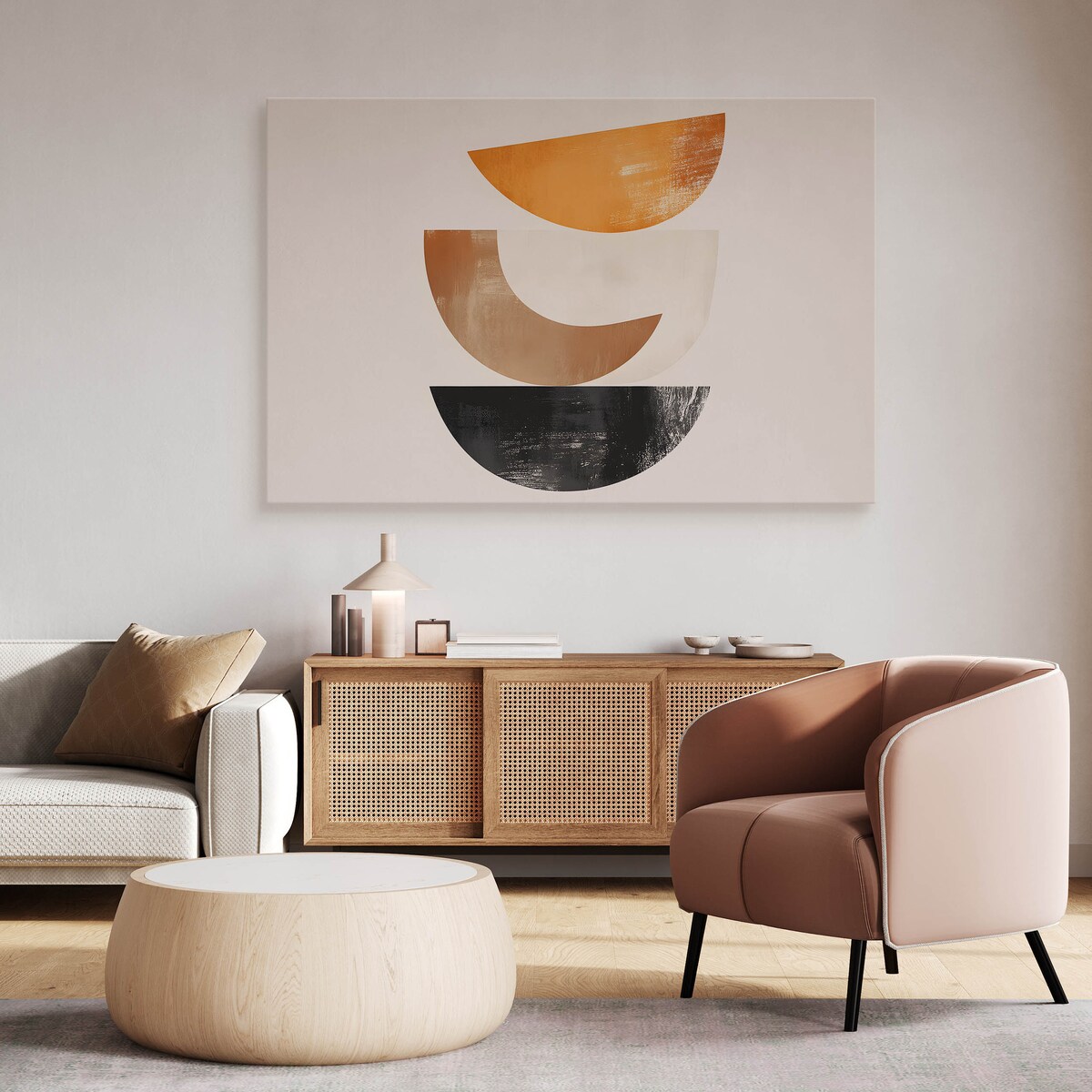 Obraz Na Płótnie Do Sypialni Abstrakcyjne Misy Boho Styl Japoński 120x80cm