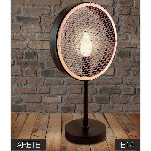 Stojąca LAMPA stołowa ARETE 312914 Polux okrągła LAMPKA biurkowa rustykalna świecznikowa złota czarna