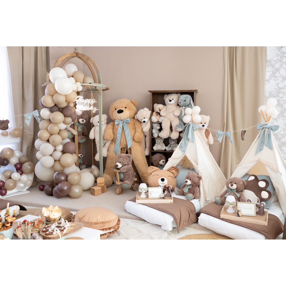 Poduszka miś - duża poducha velvet brąz