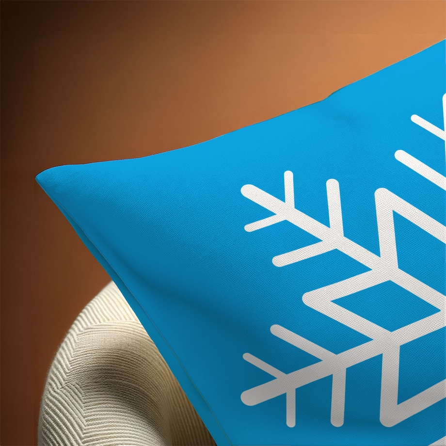 Poduszka świąteczna - Niebieska śnieżynka 45x45 cm