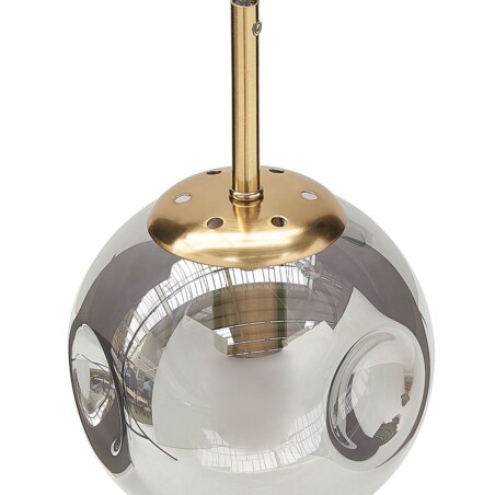 Lampa wisząca szklana 5-punktowa przezroczysta z mosiężnym RALFES