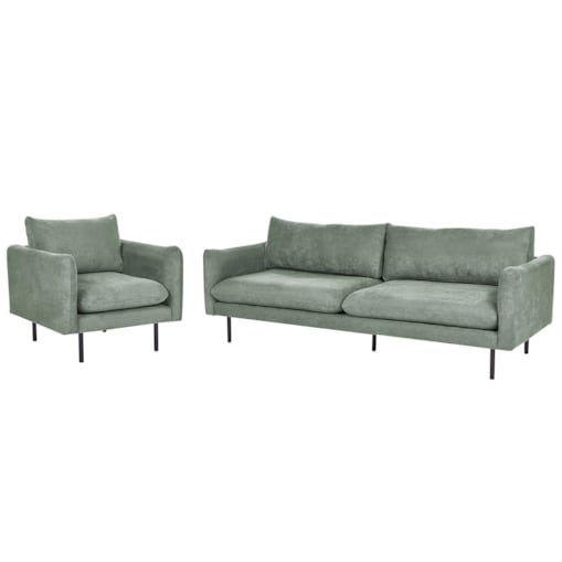 Zestaw wypoczynkowy tapicerowany zielony VINTERBRO