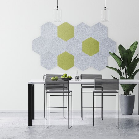 Zestaw 2 szt panel filcowy Felly 40x46 cm płytka heksagon szary