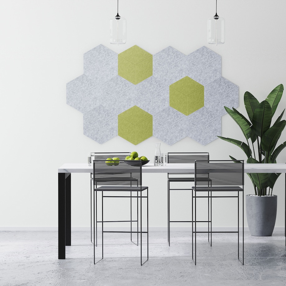 Zestaw 2 szt panel filcowy Felly 40x46 cm płytka heksagon szary