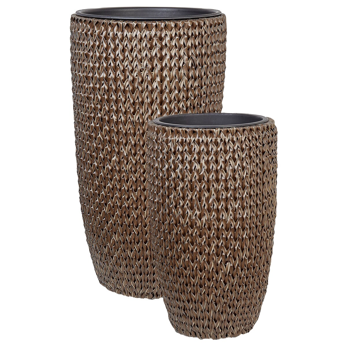 Zestaw 2 donic CEDRUS 37/45 cm Brązowy Technorattan