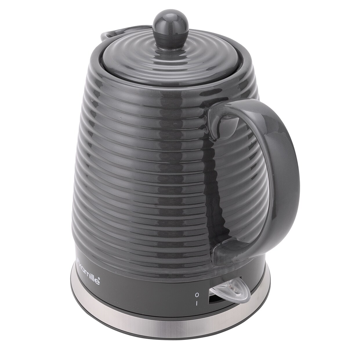 Czajnik elektryczny bezprzewodowy ceramiczny 1200W 1.2L czarny KAMILLE
