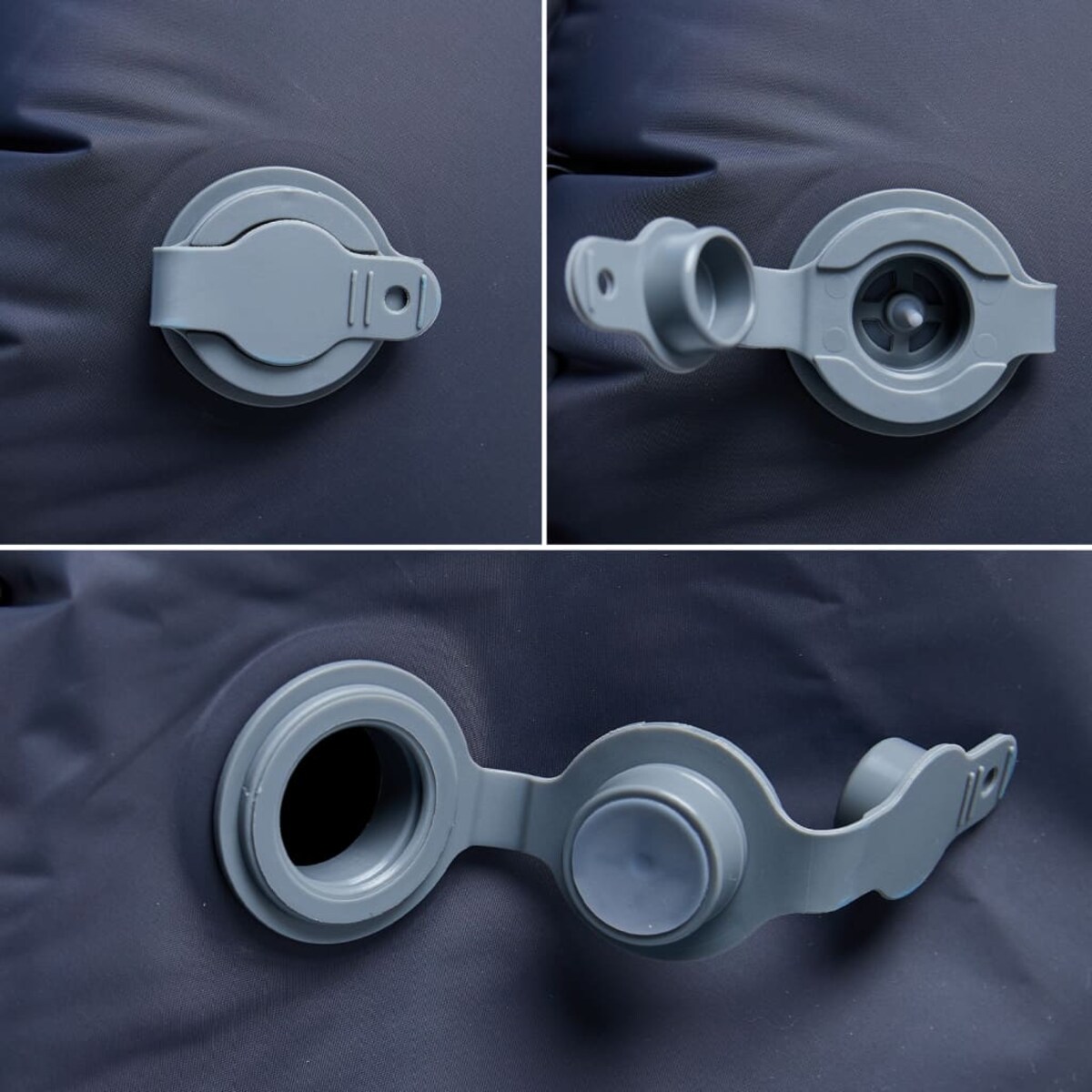 vidaXL Materac kempingowy z poduszką, 1-osobowy, szary