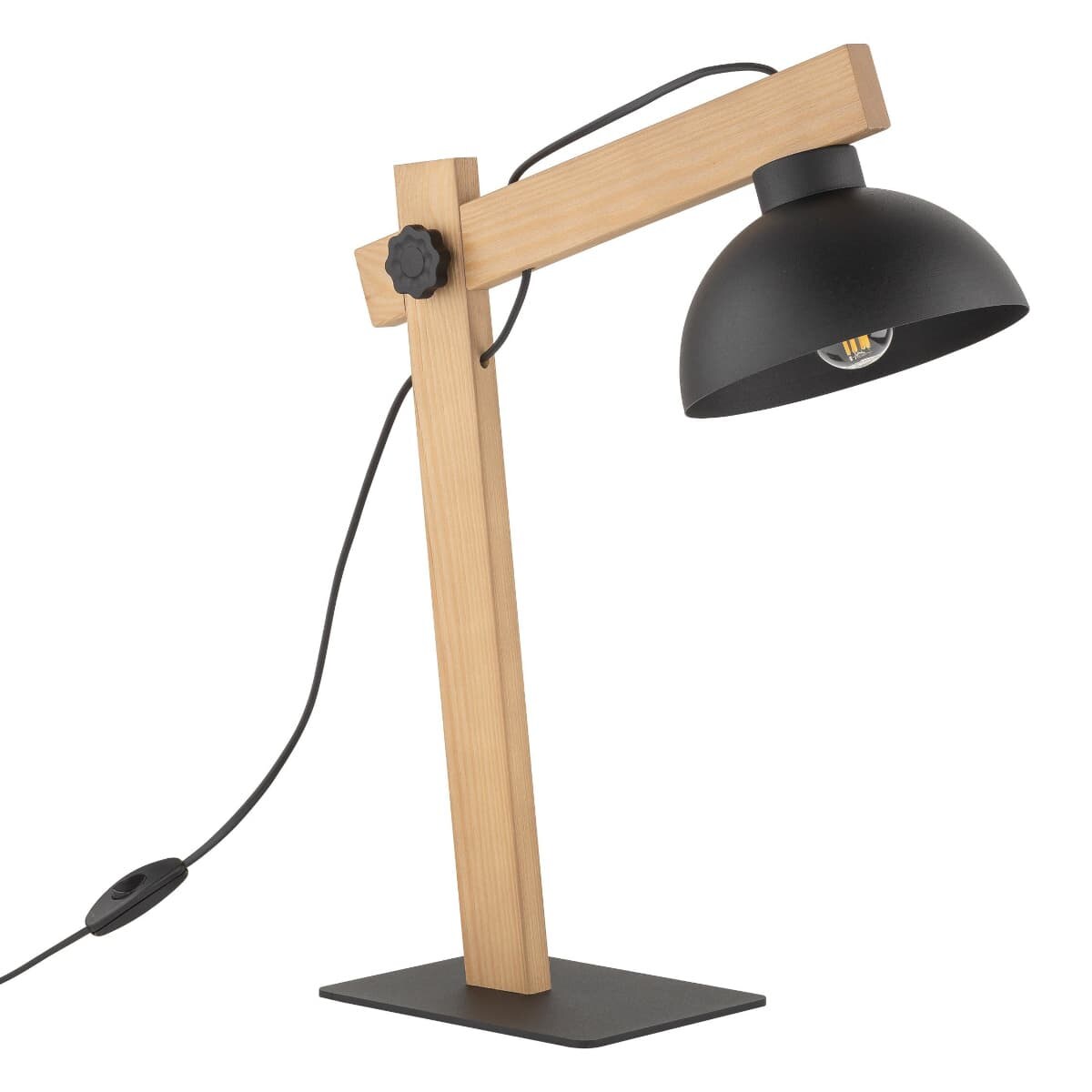 Regulowana lampka nocna Oslo 5346 TK Lighting rustykalna drewniana czarna