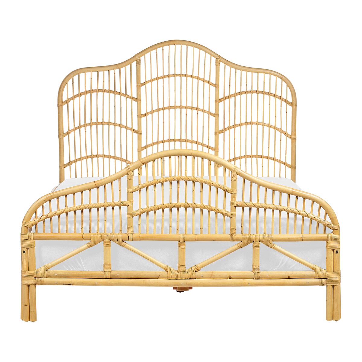 Łóżko Rattan DOMEYROT 140 x 200 cm Jasnobrązowy