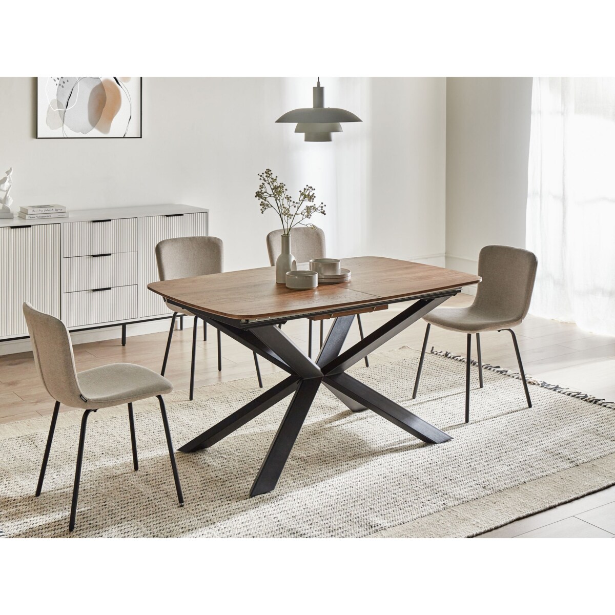 Stół do jadalni rozkładany GAIRDNER Brązowy 140/180 cm 90 cm