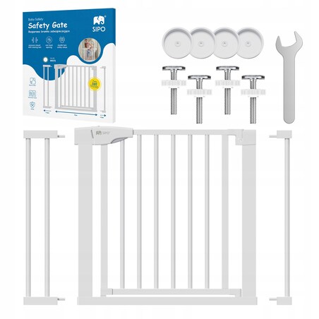 bramka na schody zabezpieczająca, barierka ochronna, sipo, 75-103 cm, biała