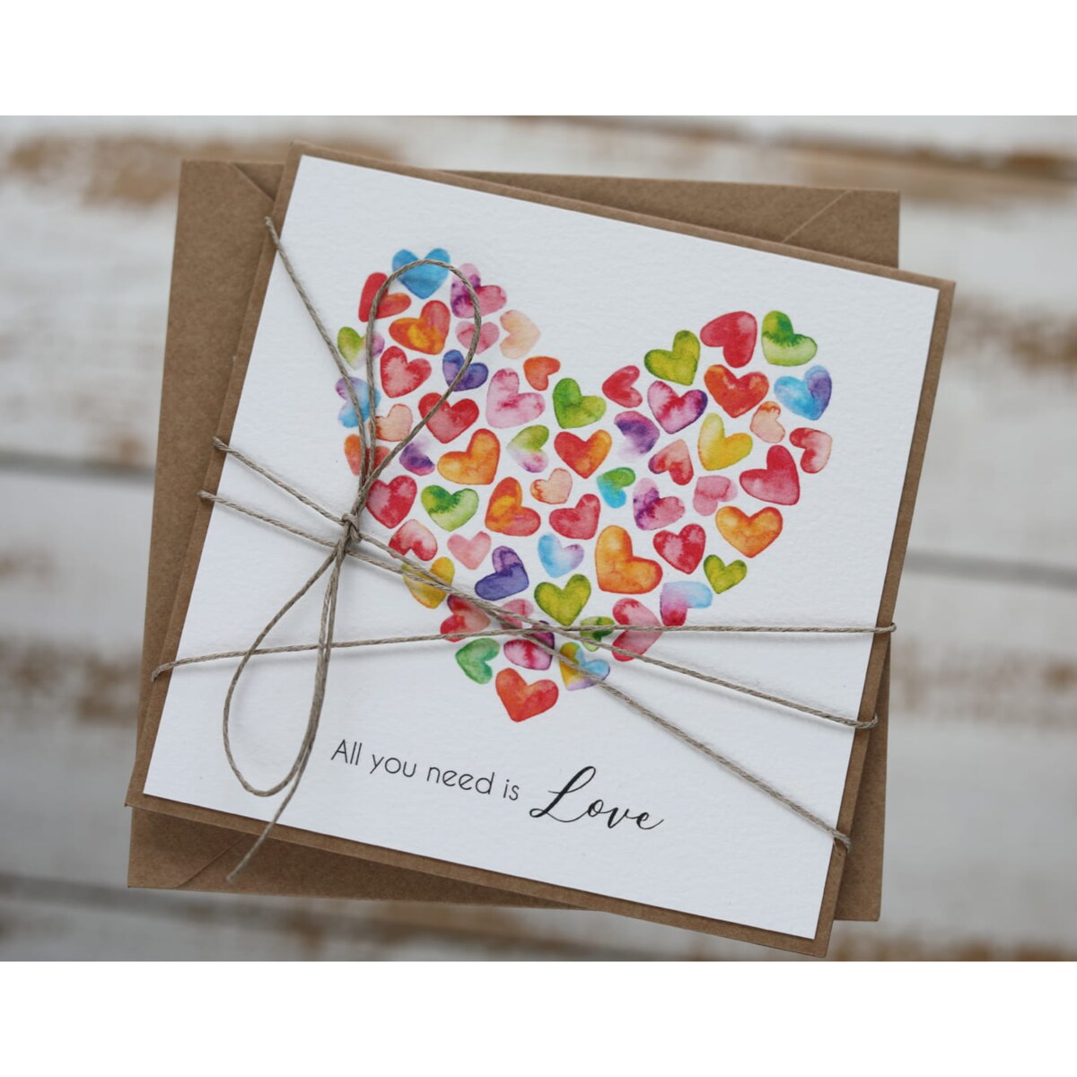 Wyjątkowa kartka walentynkowa - walentynka z sercem