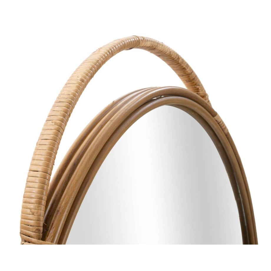 Okrągłe lustro ścienne z rattanu PANAMA, Ø 80 cm