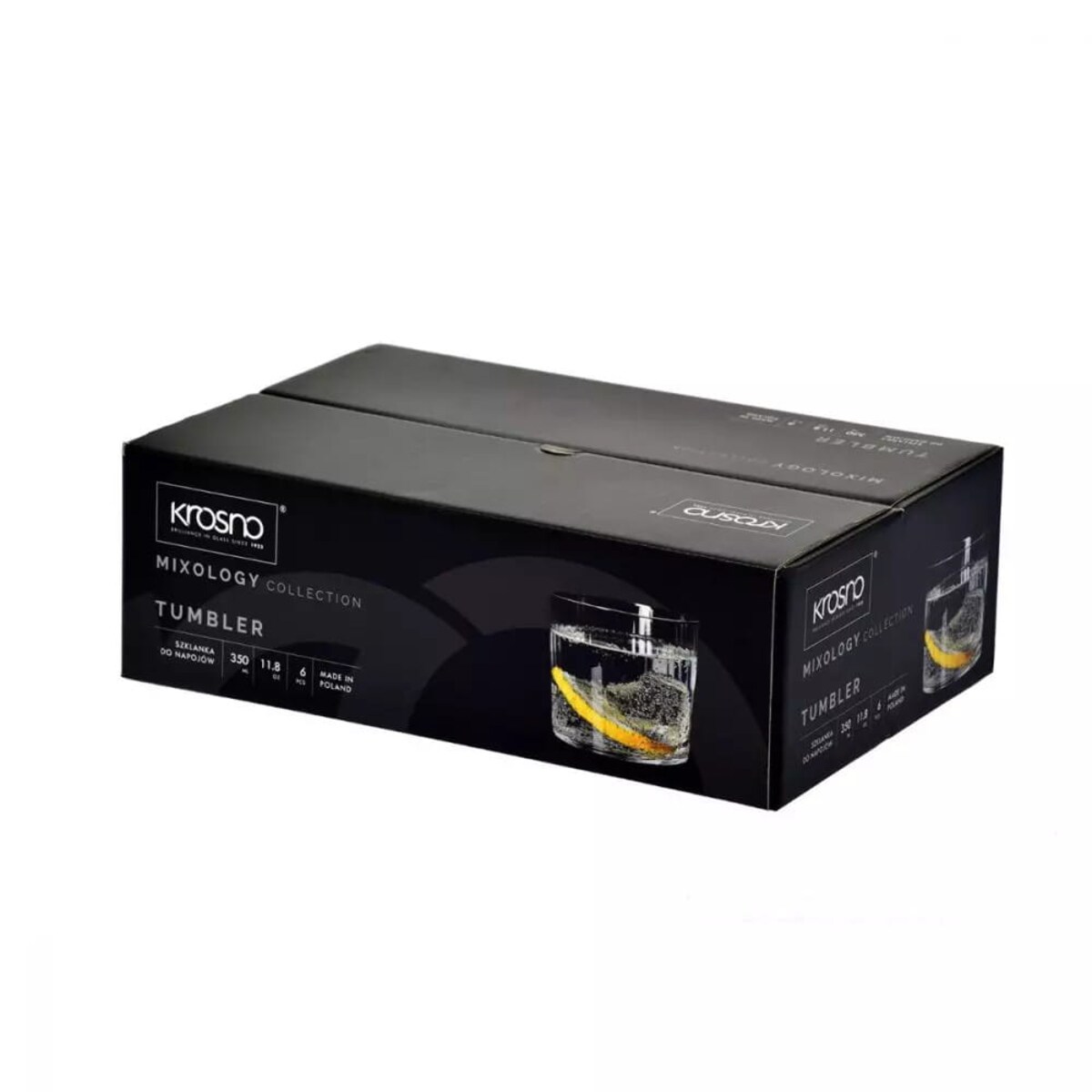 Szklanki Krosno mixology 6 x 350 ml Karbowane Optyk Ryflowane Zestaw Prezent