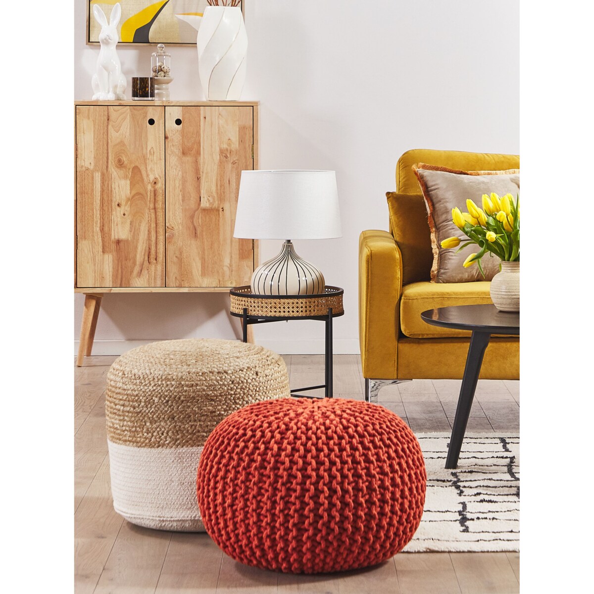 Puf 50 x 35 cm brązowy CONRAD