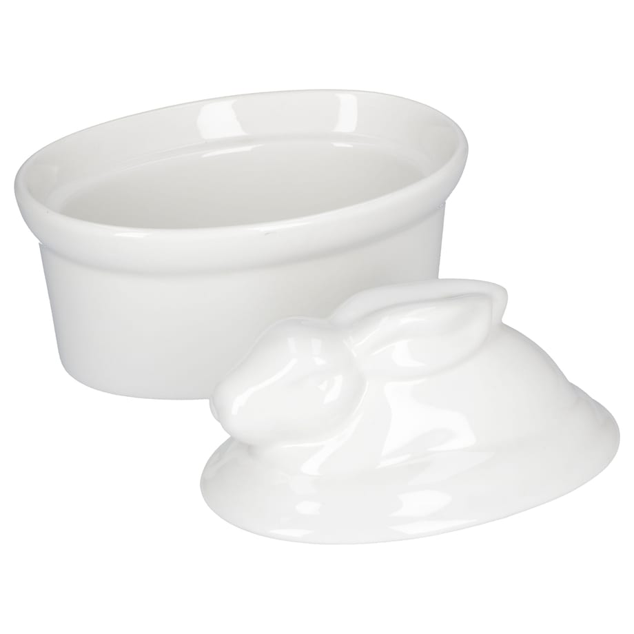 Naczynie do zapiekania Terrine królik - Biały, 16 x 11 cm