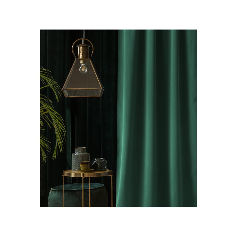 Zasłona Gotowa do Salonu Aura Zielona 140 x 280 na Taśmie Żabki Tunel miękka