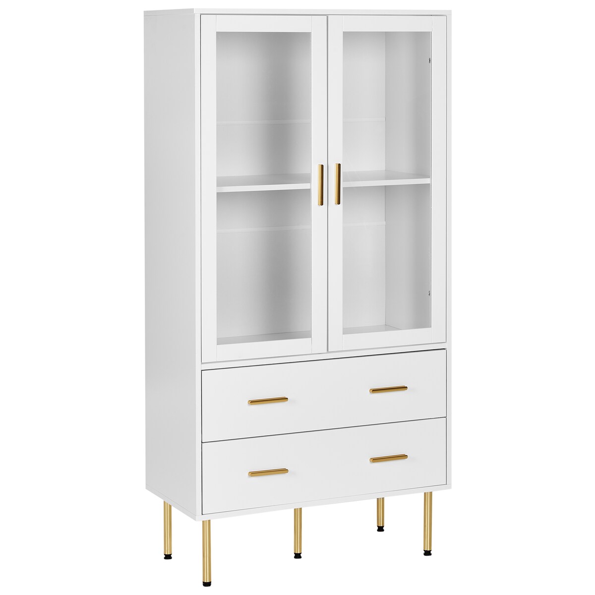 Witryna ze szklaną gablotą MILORA 80 cm Biały