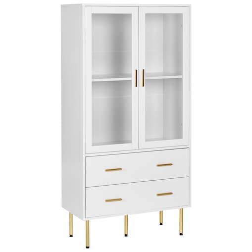 Witryna ze szklaną gablotą MILORA 80 cm Biały