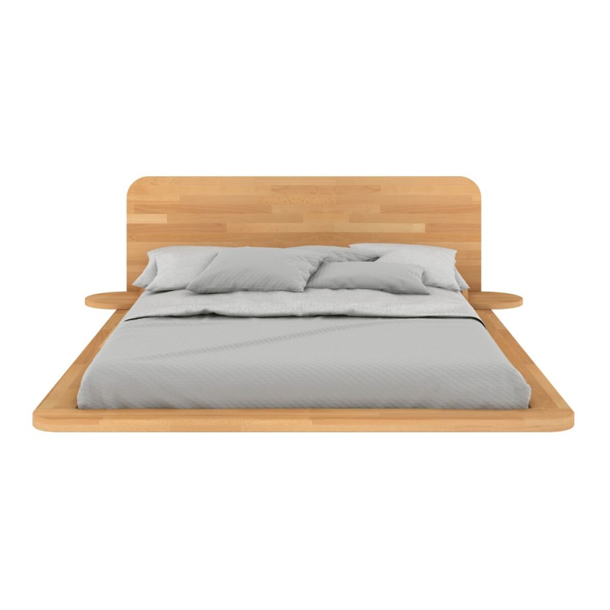 Łóżko lewitujące bukowe JAPANDIC / 160x200 ,kolor naturalny