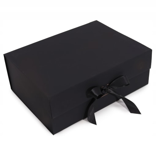 ELEGANCKIE Pudełko NA PREZENT CZARNE upominek zamykane kwiaty box 28x20x9cm