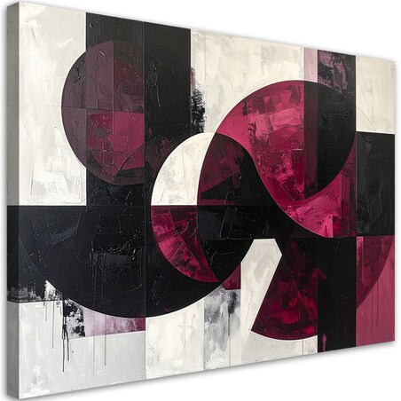 Obraz do salonu biura kuchni, Abstrakcyjne koła kształty kolor burgundowy