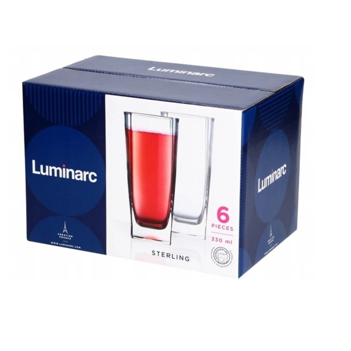 SZKLANKI NA NAPOJE DRINKI wodę 6x 330 ml LUMINARC wysokie gładkie długie