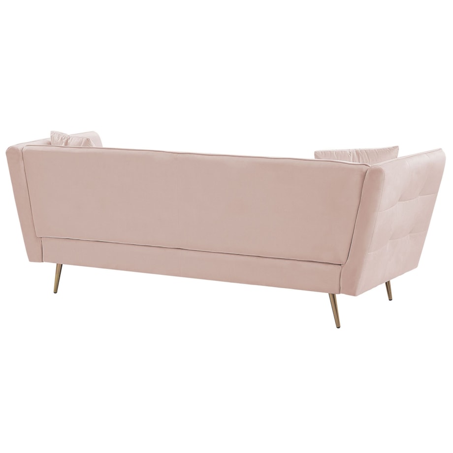 Sofa 3-osobowa welurowa różowa FREDERICA