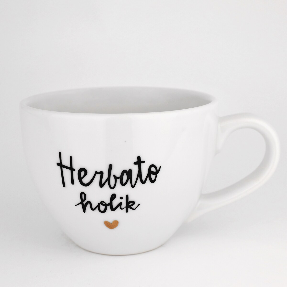 Kubek 500 ml - Herbatoholik ZŁOTE SERCE