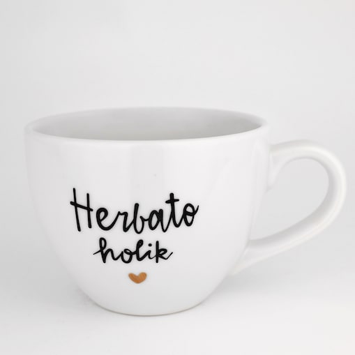 Kubek 500 ml - Herbatoholik ZŁOTE SERCE