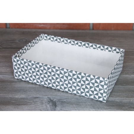 PUDEŁKO na półkę KARTONOWE czarno-białe KOMPLET 3