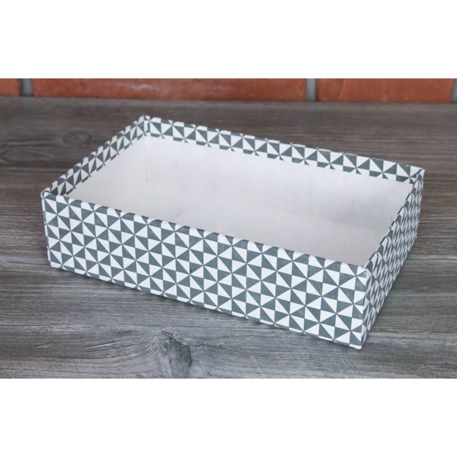 PUDEŁKO na półkę KARTONOWE czarno-białe KOMPLET 3