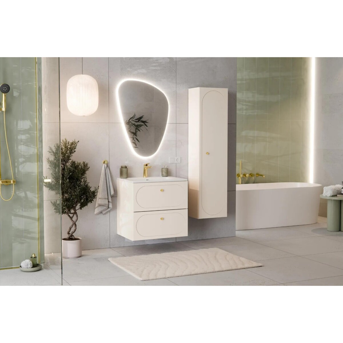 Szafka łazienkowa DONNA SAND 1D 35 cm beż piaskowy