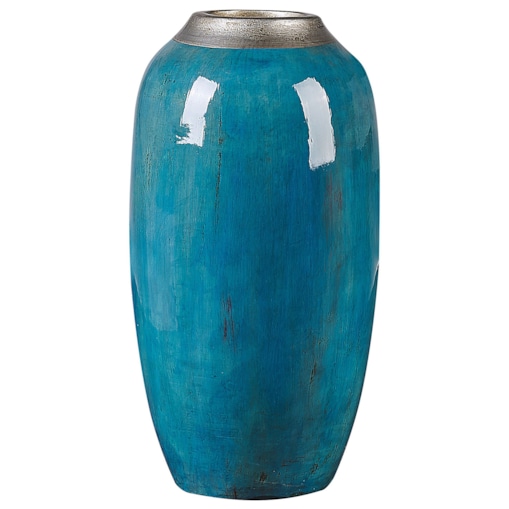 Wazon dekoracyjny z terakoty niebieski MILETUS