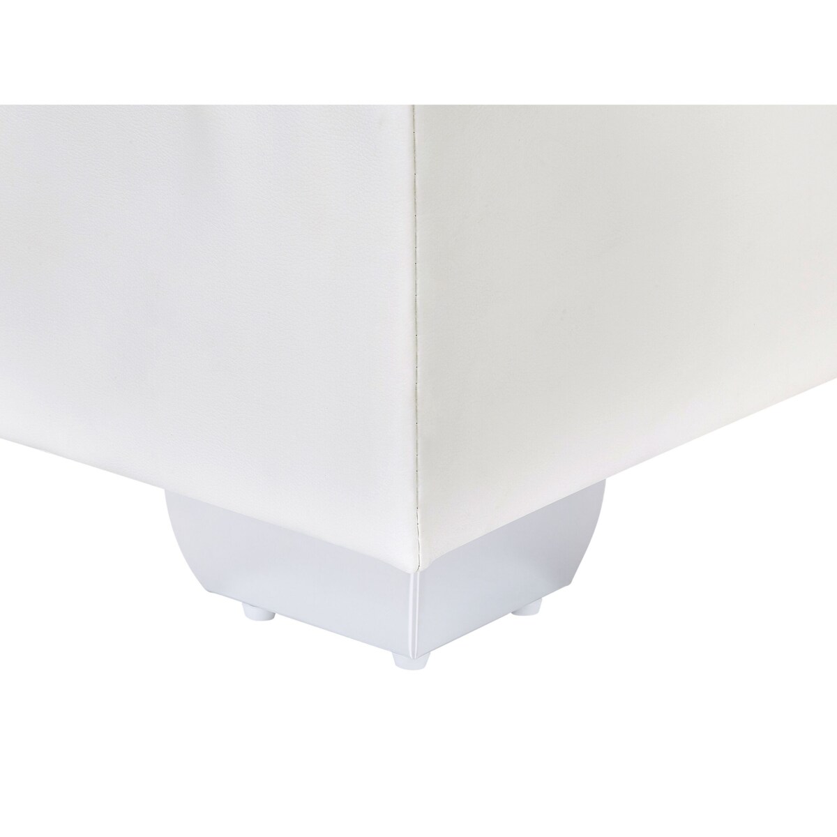 Łóżko kontynentalne ekoskóra 160 x 200 cm białe PRESIDENT