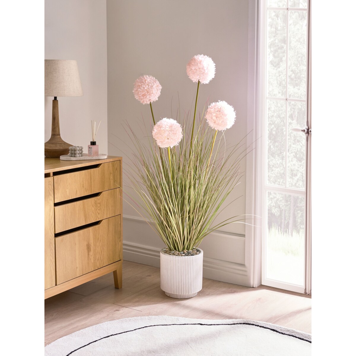 Sztuczna roślina SNOWBALL BUSH 120 cm Różowy